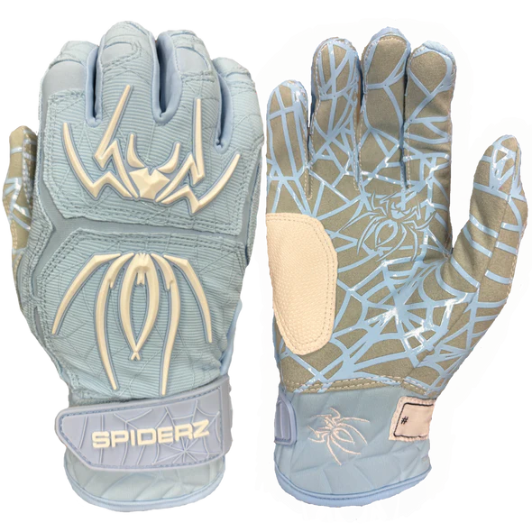 Spiderz HYBRID Batting Gloves - Columbia Blue/White