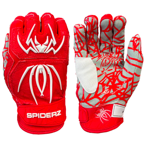 Spiderz HYBRID Batting Gloves - Red/White