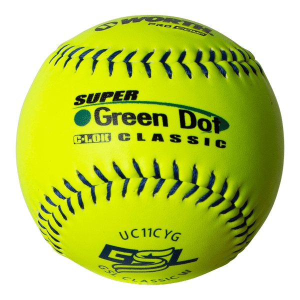 Worth Super Green Dot Class W Composite 44/400 GSL 11" Slowpitch Softballs - UC11CYG - Smash It Sports