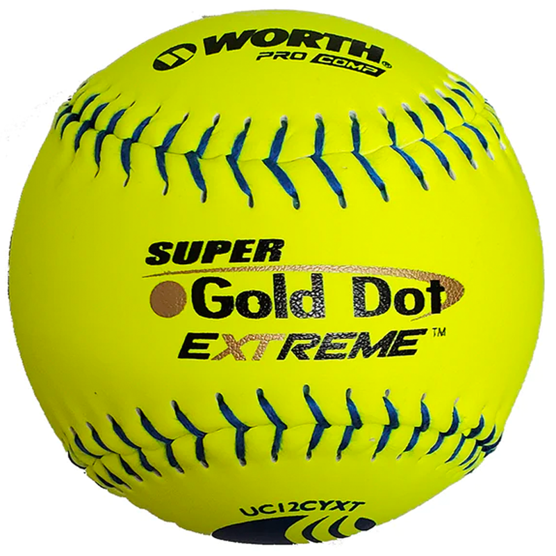 Worth Classic M Super Gold Dot Extreme 40/325 USSSA 12" Slowpitch Softballs - UC12CYXT
