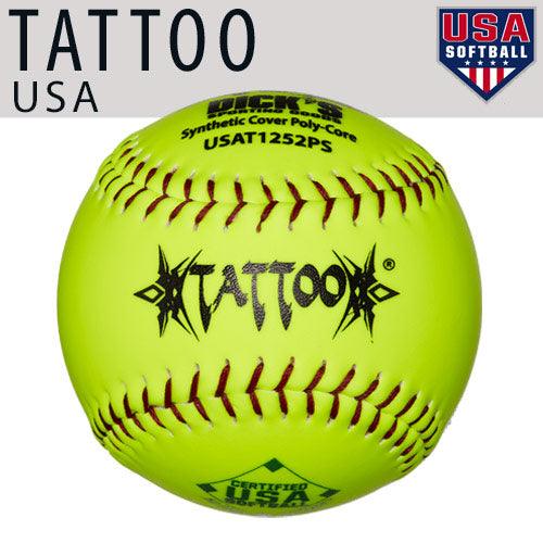 AD Starr Tattoo 52/300 ASA/USA 12" Synthetic Slowpitch Softballs - USAT1252PS