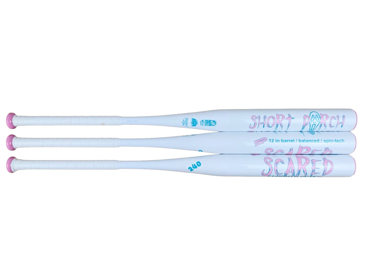 2026 Short Porch Scared Summer Series White/Pink USSSA Slowpitch Softball Bat