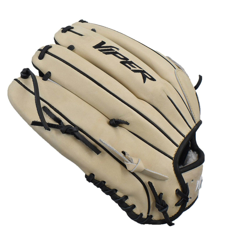 Viper Premium Leather Slowpitch Softball Fielding Glove Game Ready Edition - VIP-H-SL-BE-BLK-001 - Smash It Sports