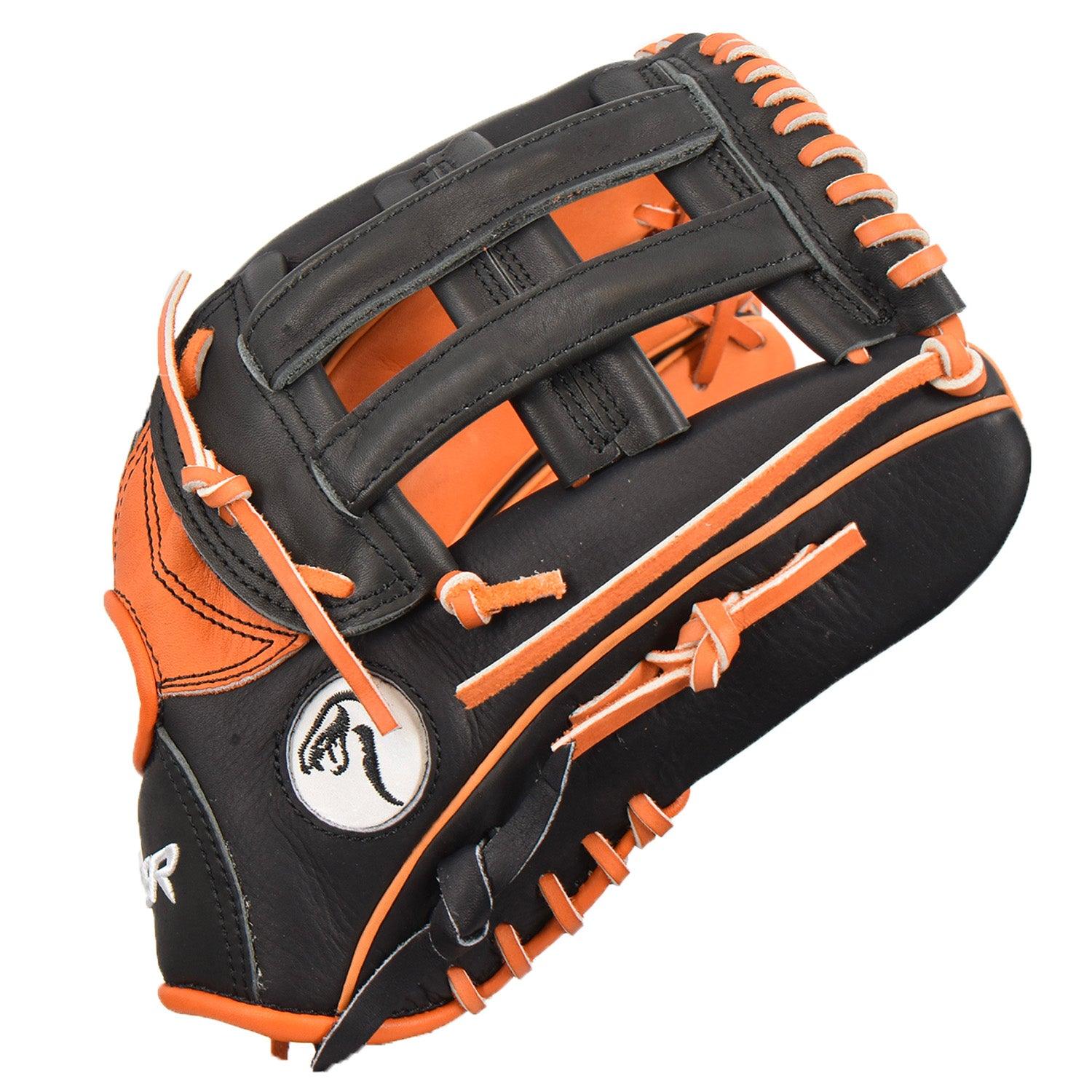 Viper Premium Leather Slowpitch Softball Fielding Glove Game Ready Edition - VIP-H-SL-BLK-OR-002 - Smash It Sports