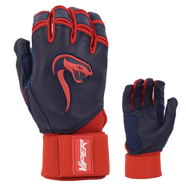 Viper Grindstone Long Cuff Batting Glove - Navy/Red - Smash It Sports