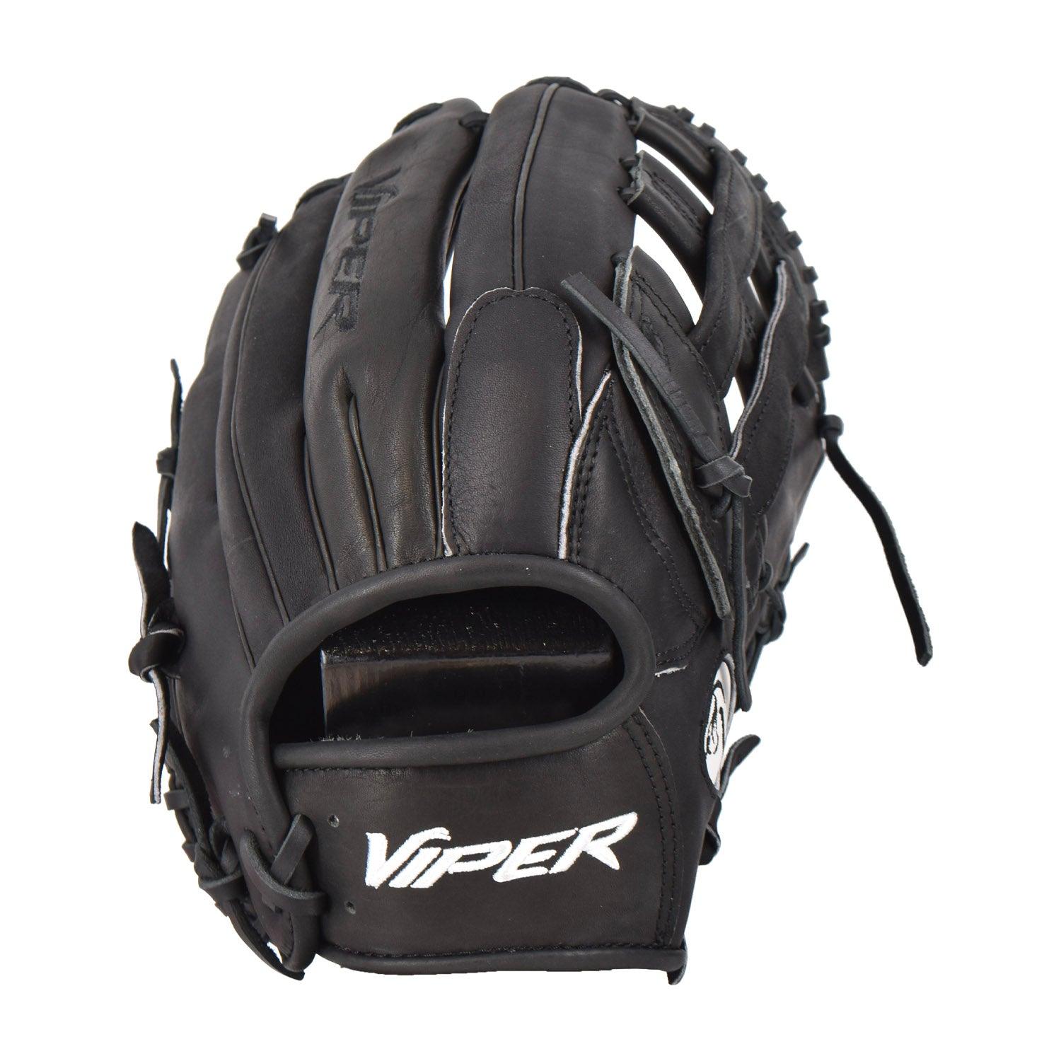 Viper Premium Leather Slowpitch Softball Fielding Glove Game Ready Edition - VIP-H-SL-BLK-001 - Smash It Sports