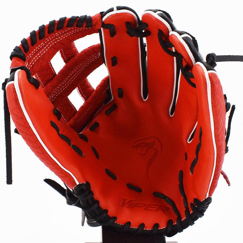 Viper Japanese Kip Leather Slowpitch Softball Fielding Glove Viper-Tip Edition Red/Black/White - Smash It Sports