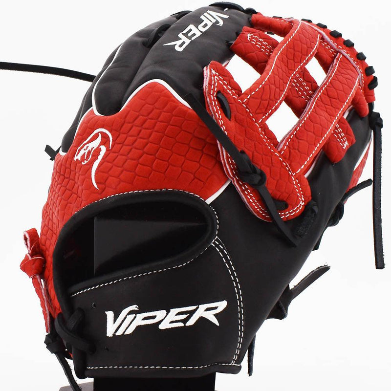 Viper Japanese Kip Leather Slowpitch Softball Fielding Glove Viper-Tip Edition Red/Black/White - Smash It Sports
