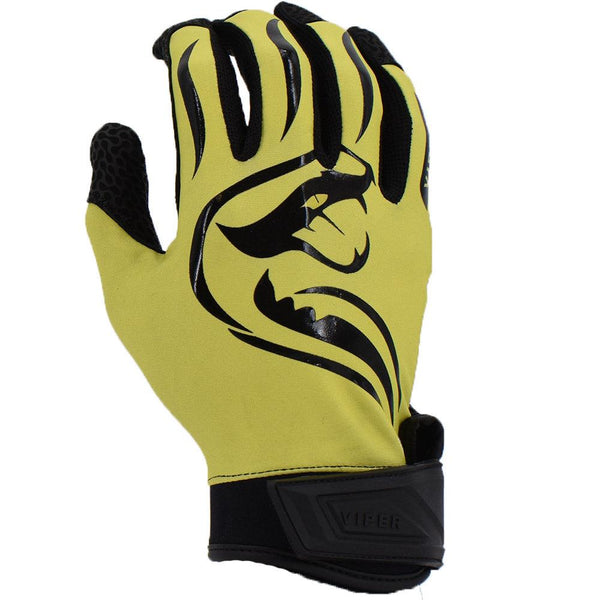 Viper Lite Premium Batting Gloves Leather Palm - Neon Yellow - Smash It Sports