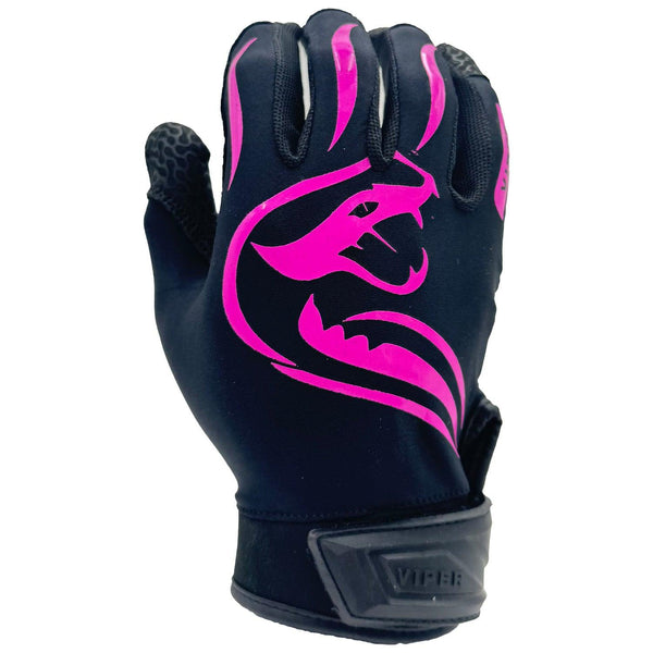 Viper Lite Premium Batting Gloves Leather Palm - Black/Pink - Smash It Sports