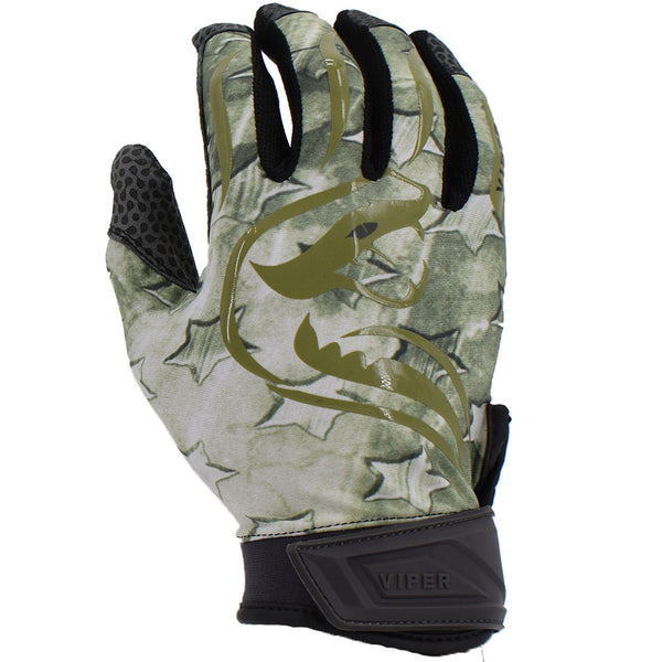 Viper Lite Premium Batting Gloves Leather Palm - Military Star