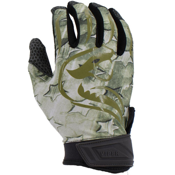 Viper Lite Premium Batting Gloves Leather Palm - Military Star - Smash It Sports