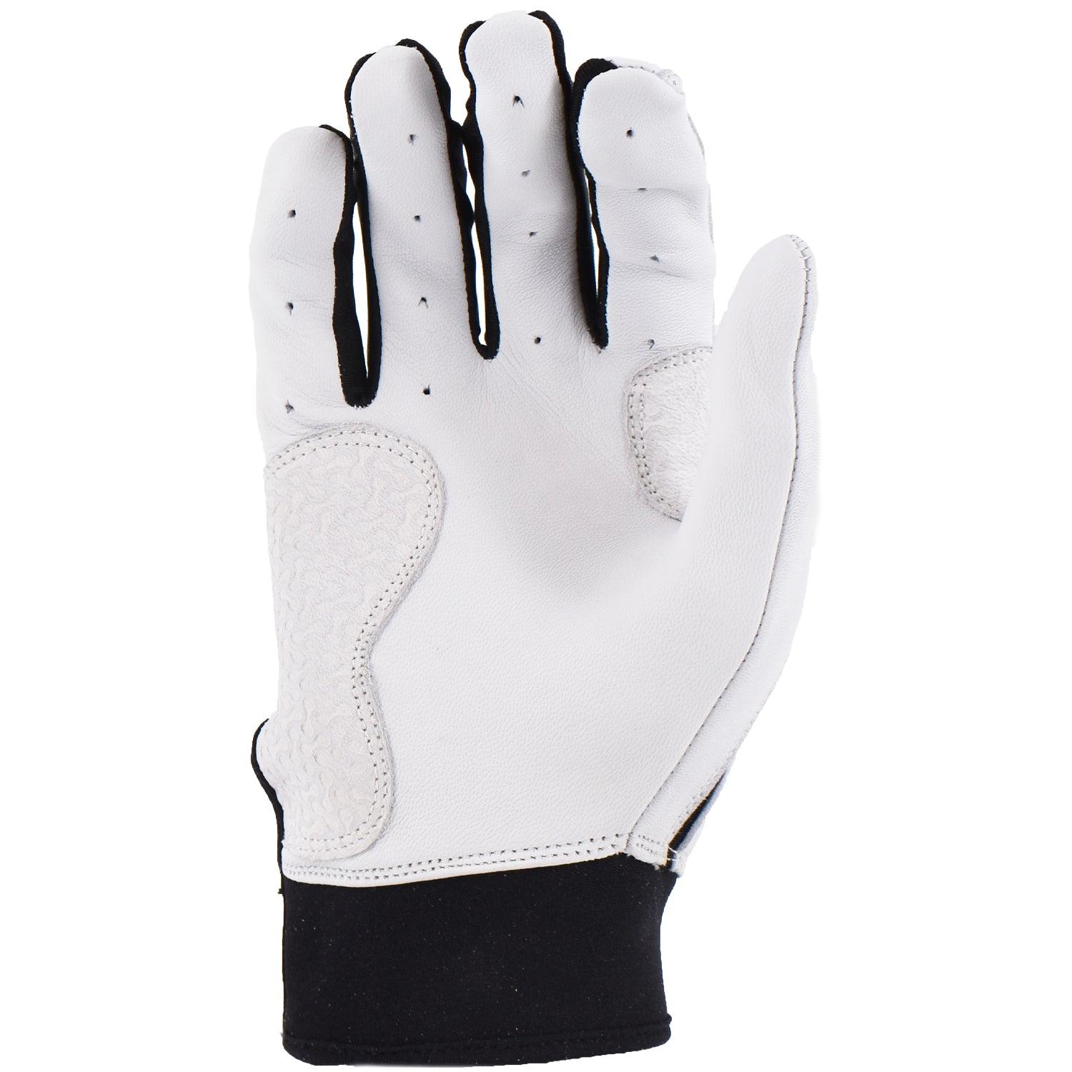 Viper Grindstone Short Cuff Batting Glove - White/Black - Smash It Sports