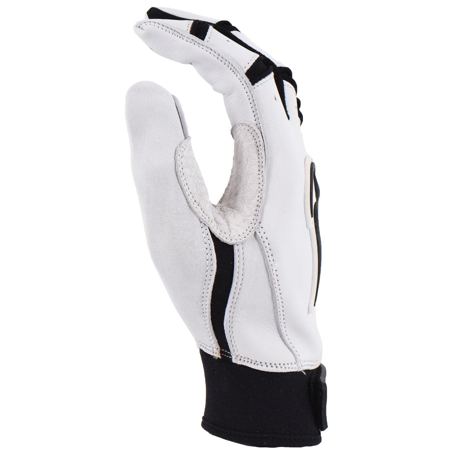 Viper Grindstone Short Cuff Batting Glove - White/Black - Smash It Sports