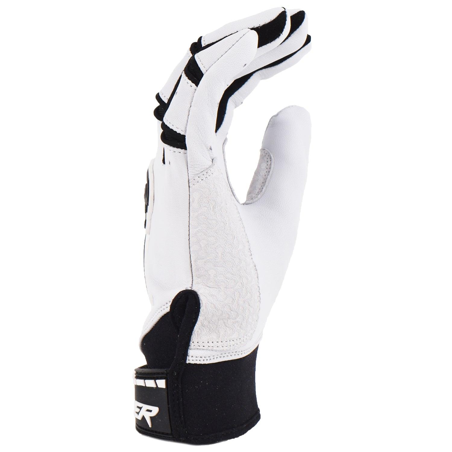 Viper Grindstone Short Cuff Batting Glove - White/Black - Smash It Sports