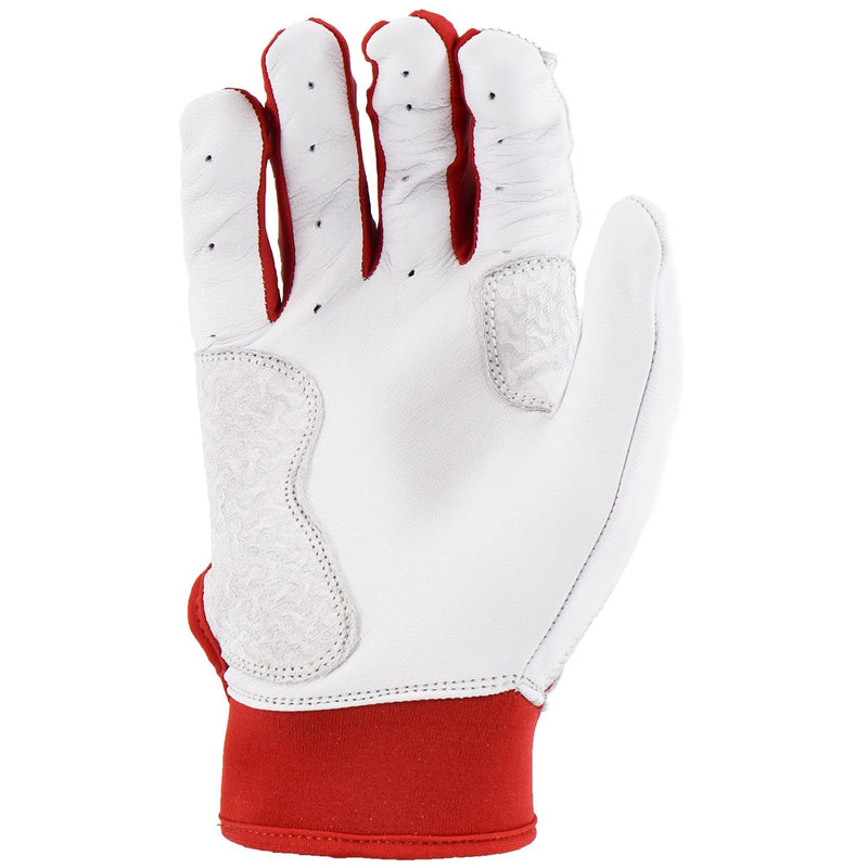 Viper Grindstone Short Cuff Batting Glove - White/Red/Navy - Smash It Sports