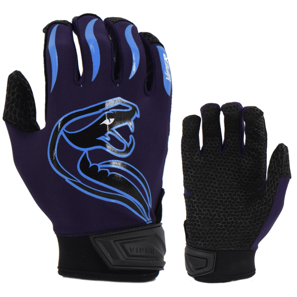 Viper Lite Premium Batting Gloves Leather Palm - Team Edition - Purple/Carolina/Black - Smash It Sports