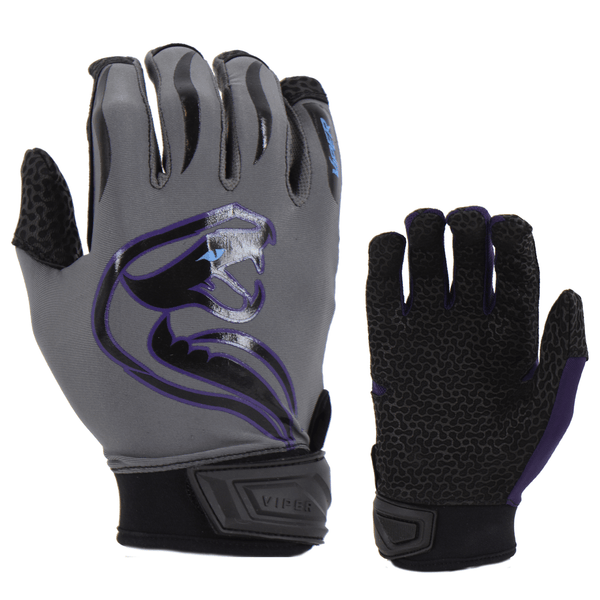 Viper Lite Premium Batting Gloves Leather Palm - Team Edition - Charcoal/Purple/Black