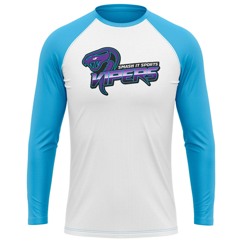 Vipers EVO-Tech Long Sleeve Shirt - Carolina/White - Smash It Sports