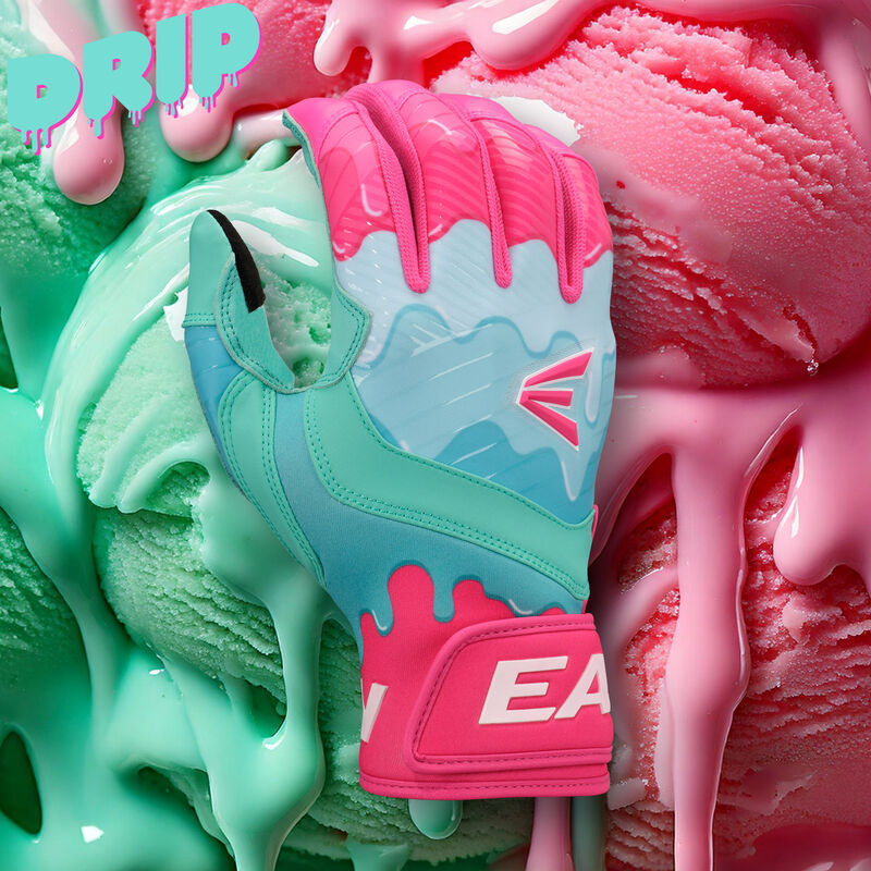 Easton Walk-Off Ethos Drip Baseball Batting Gloves - Mint/Pink