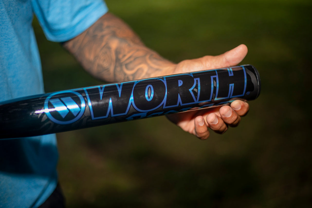 2026 Worth Bedlam Black XL 2-Piece USA/ASA Slowpitch Softball Bat - WSA6BDBKL