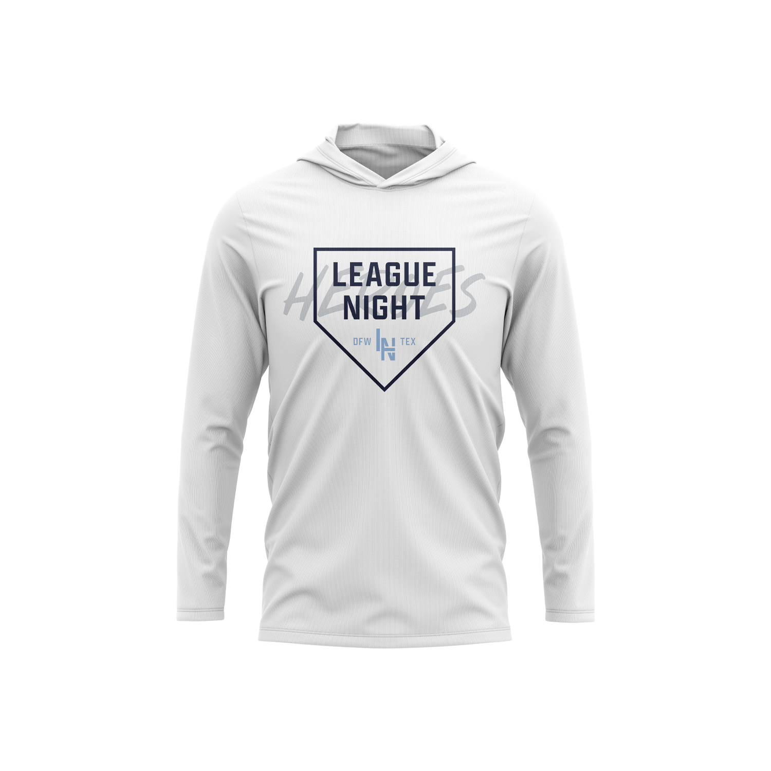 League Night Heroes Hooded Long Sleeve Shirt