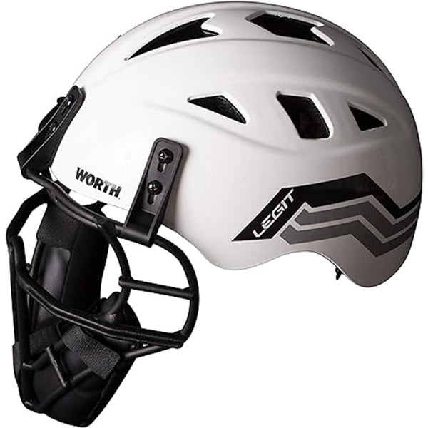 Worth Legit Slowpitch Softball Pitchers Helmet Mask - White - Smash It Sports