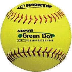 Worth ASA 11" Super Green Dot Slowpitch Softballs YS11RS - Smash It Sports