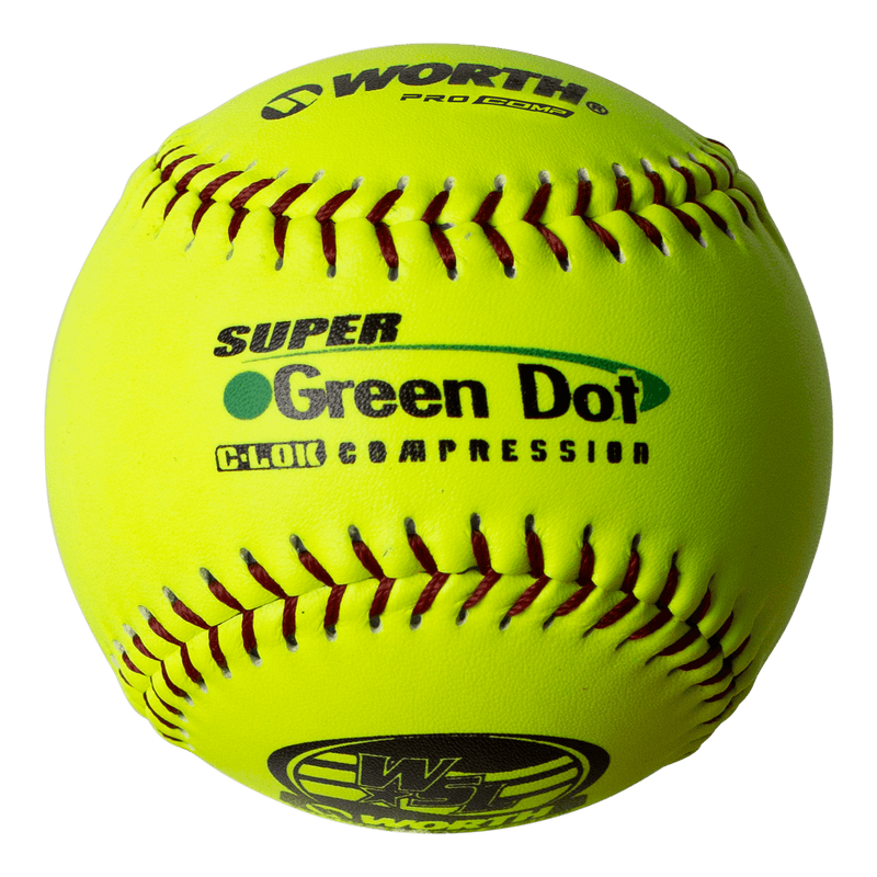 Worth Super Green Dot Syco 47/400 WSL 11" Slowpitch Softballs - YS11WSLC - Smash It Sports