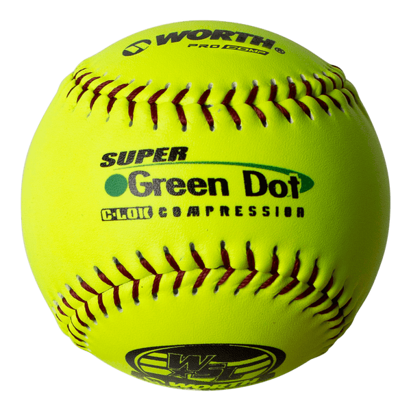 Worth Super Green Dot Syco 47/400 WSL 11" Slowpitch Softballs - YS11WSLC