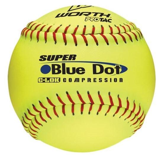 Worth PRO Tac Super Blue Dot 47/525 12" Specialty Softballs - YS2RS - Smash It Sports