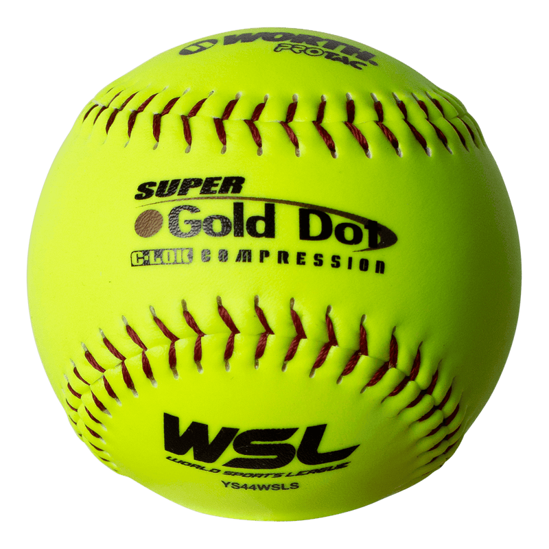 Worth Pro Comp Super Gold Dot SYCO 44/400 WSL 12" Slowpitch Softballs - YS44WSLC - Smash It Sports