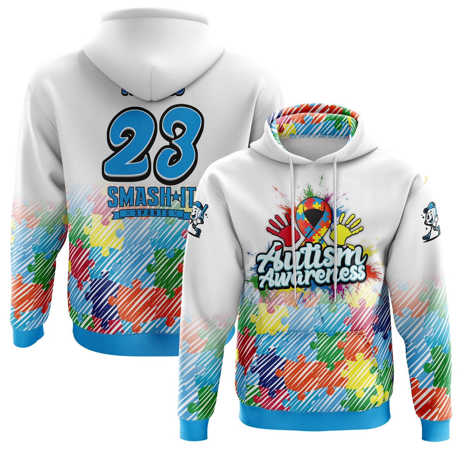 2026 Smash It Sports Autism Awareness Hoodie (Customized Buy-In)