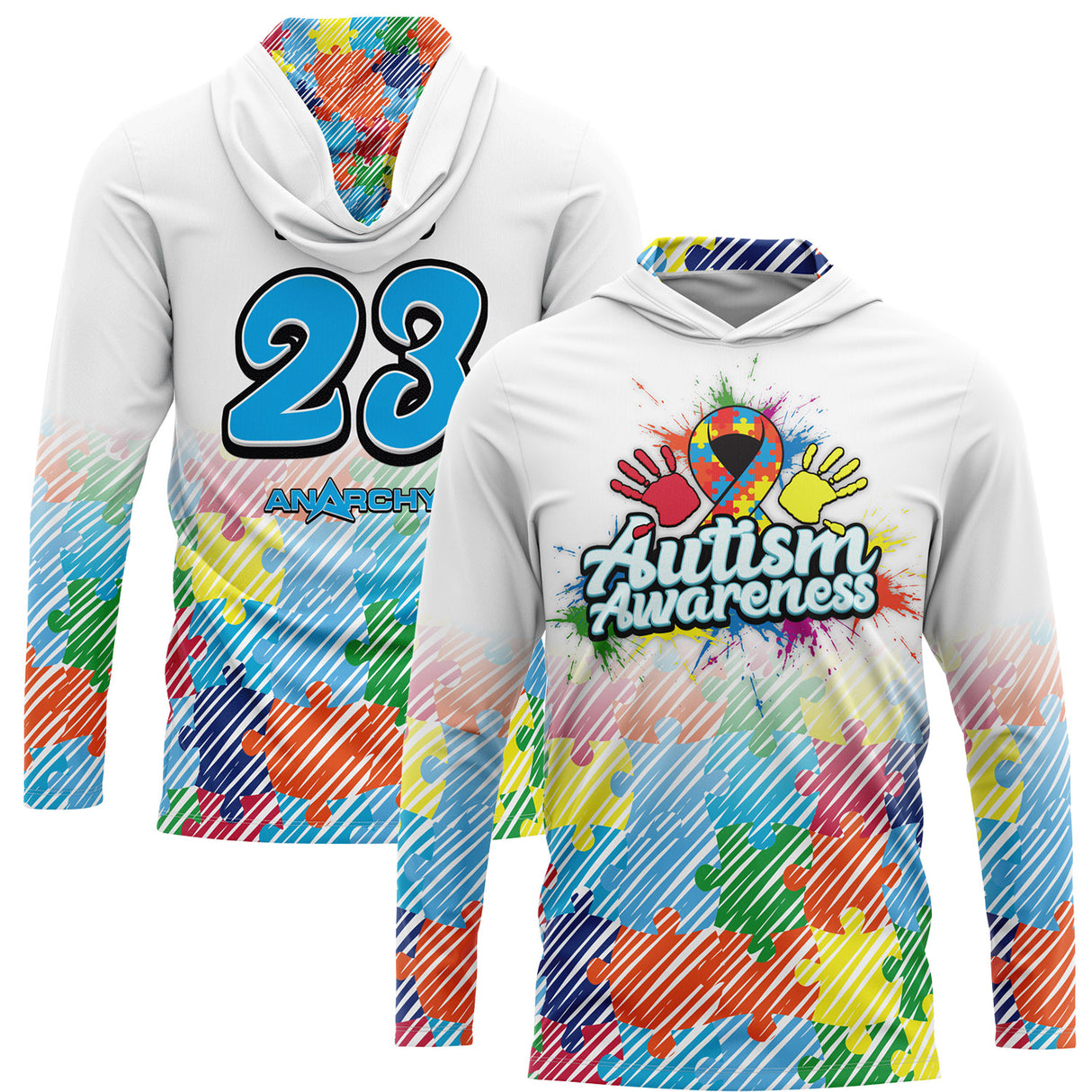2026 Anarchy Autism Awareness Hooded Long Sleeve (Customized Buy-In)
