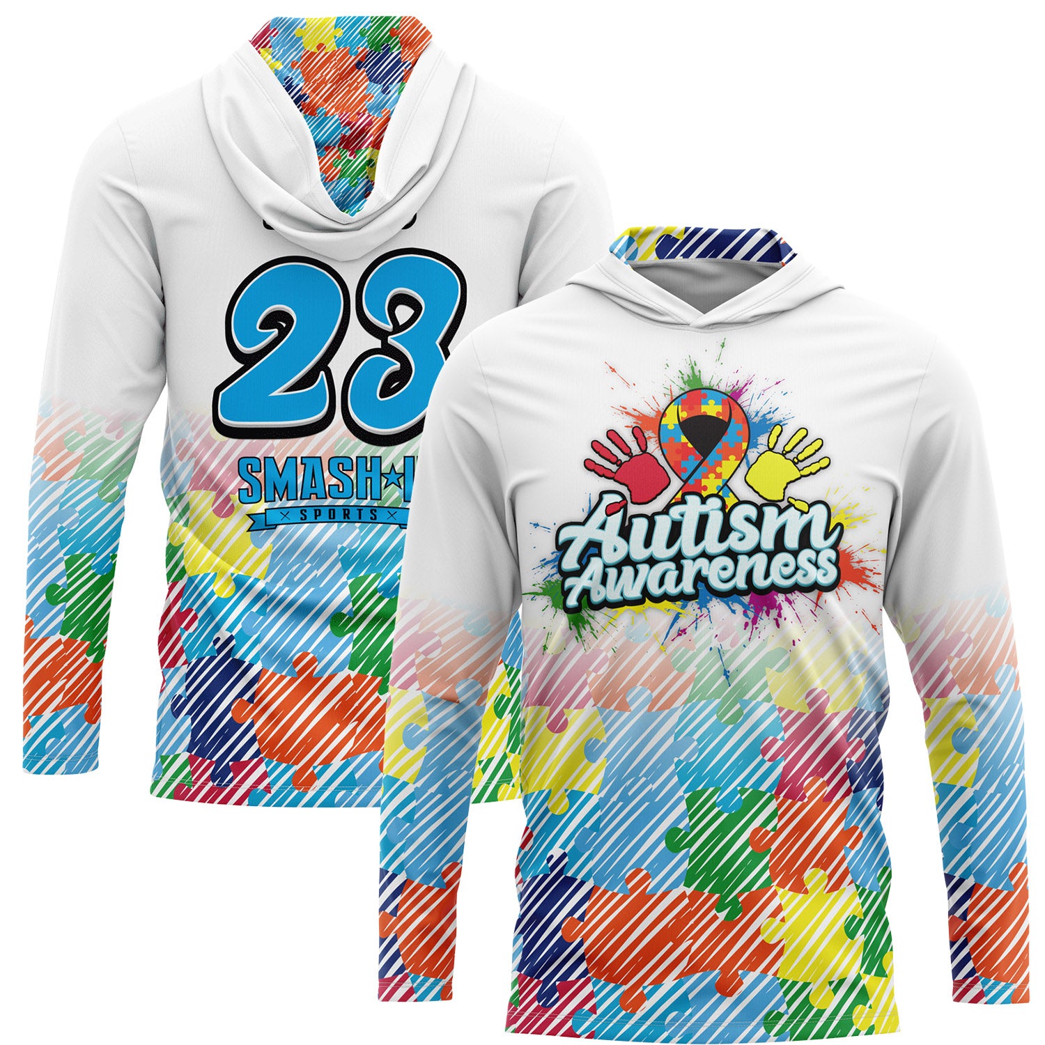 2026 Smash It Sports Autism Awareness Hooded Long Sleeve (Customized Buy-In)