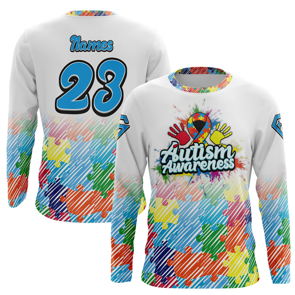 2026 Gem Gloves Autism Awareness Long Sleeve Jersey (Customized Buy-In)