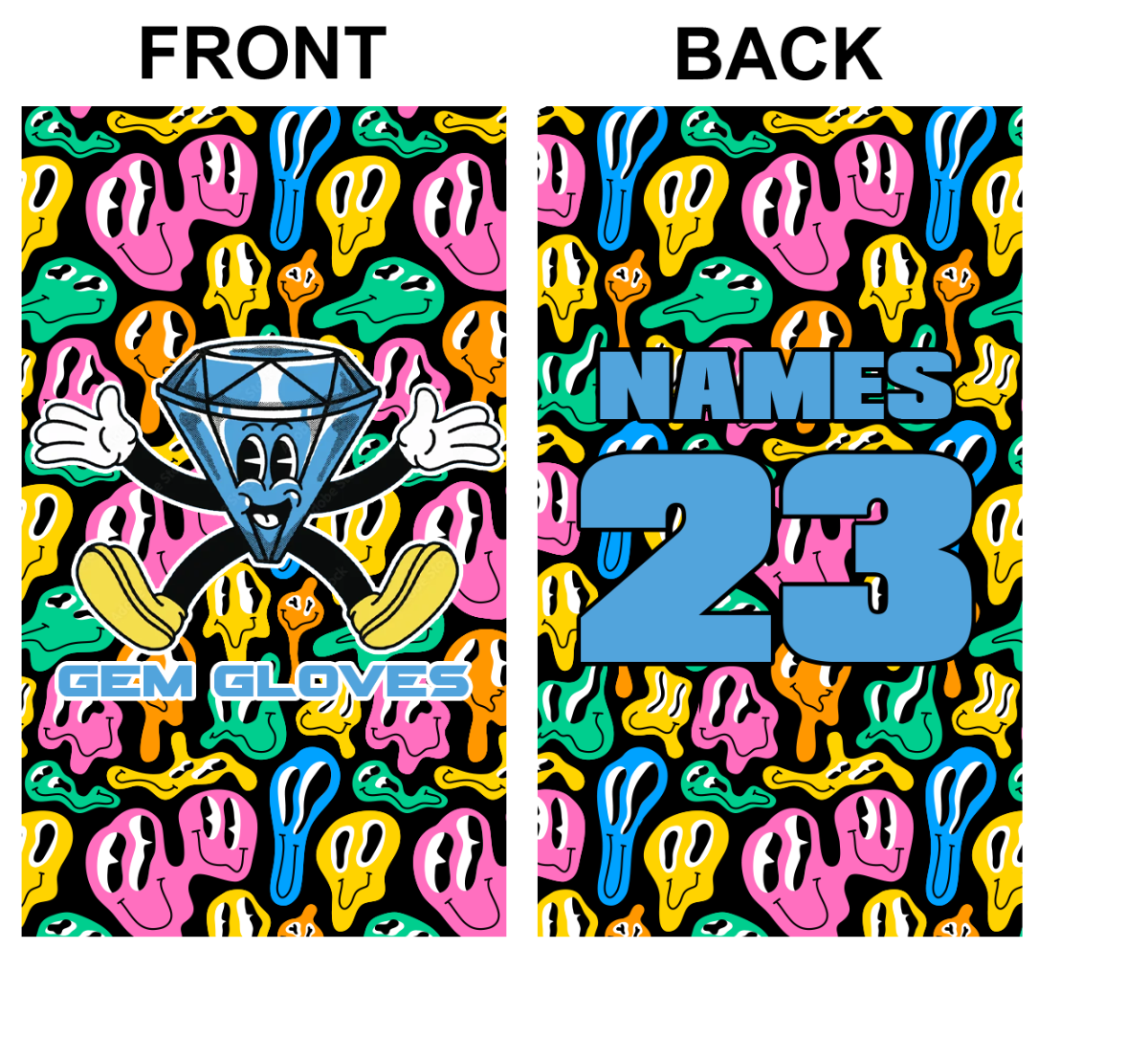 Gem Gloves Smiley Drip Bag Tag