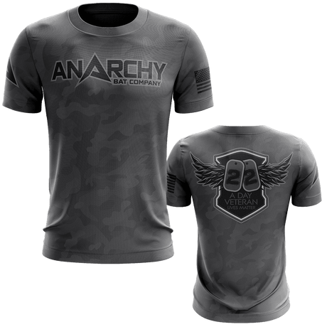 Anarchy Bat Company Short Sleeve Shirt - 22 A Day Veterans Lives Matter - Smash It Sports