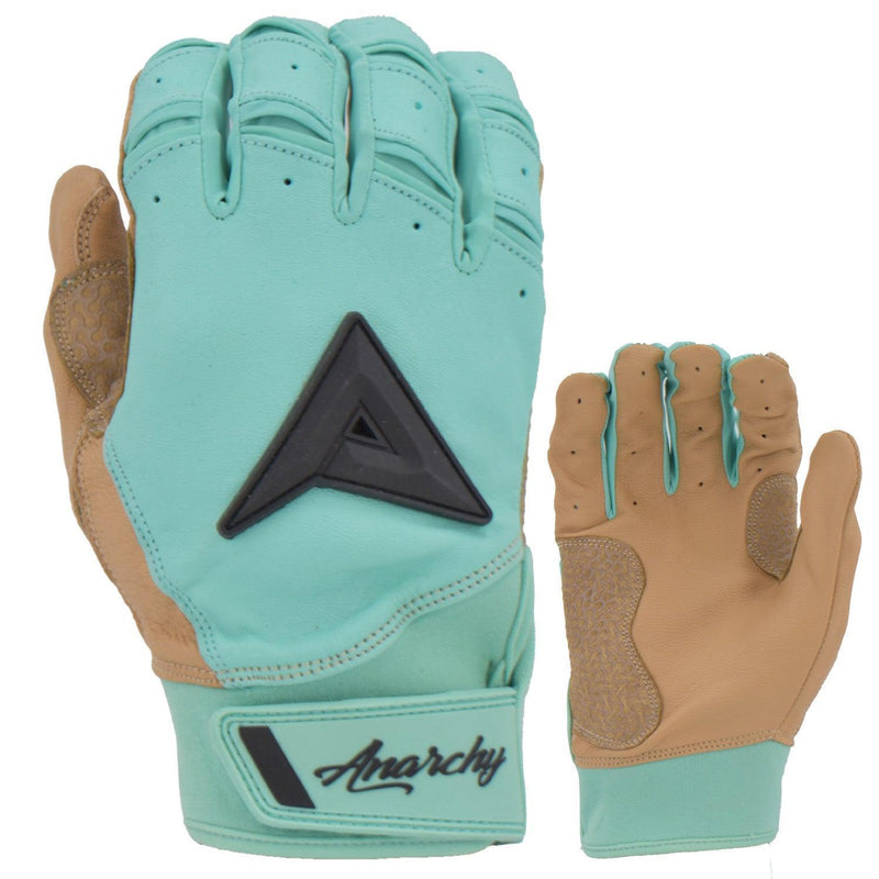 Anarchy Grindstone Short Cuff Batting Glove - Mint/Tan/Black - Smash It Sports
