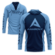Anarchy Hooded Long Sleeve Tee - Carolina/Navy - Smash It Sports