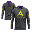Anarchy Hooded Long Sleeve Tee - Charcoal/Purple/Volt - Smash It Sports