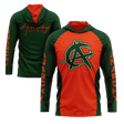 Anarchy Hooded Long Sleeve Tee - Orange/Dark Green - Smash It Sports
