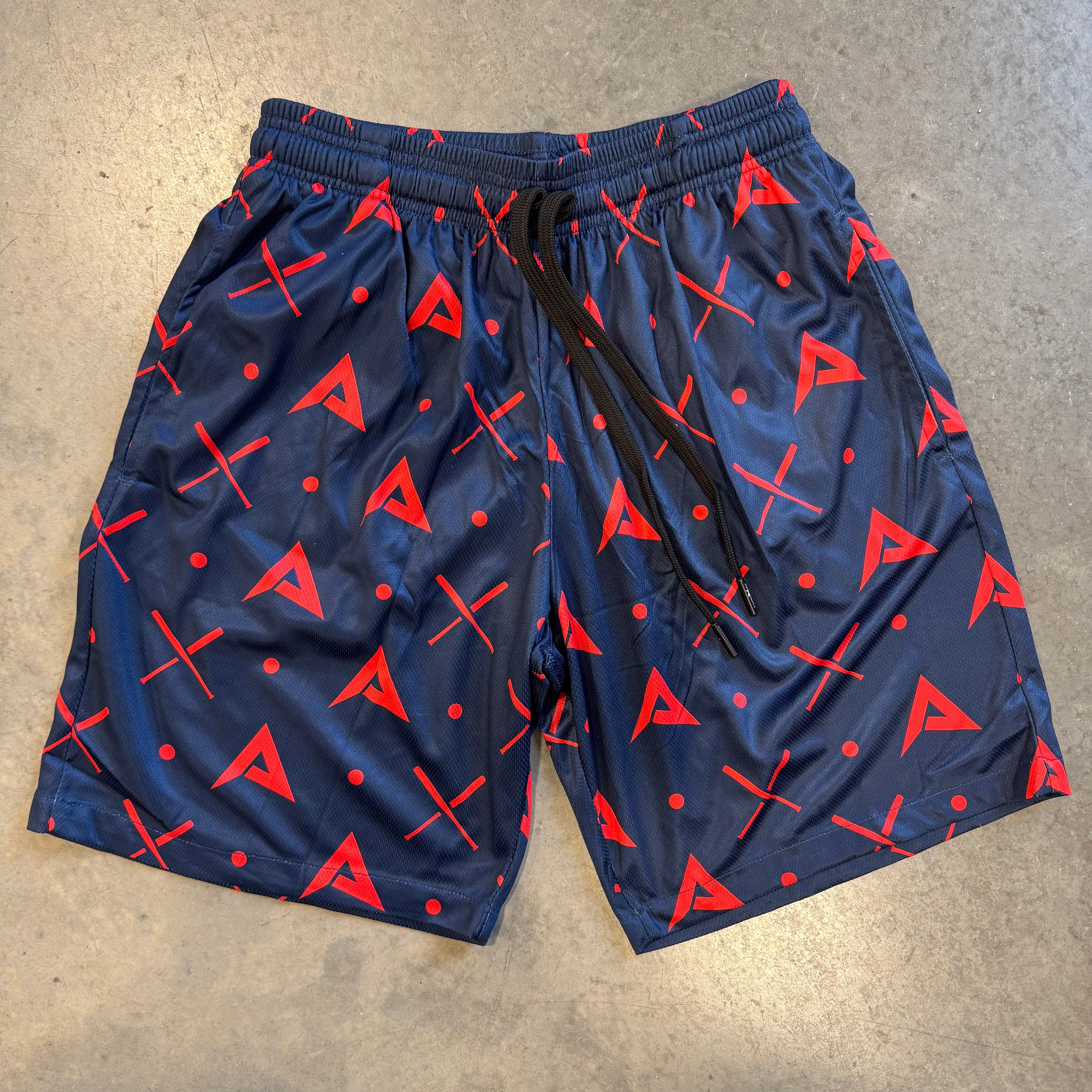Anarchy Mesh Shorts - Navy/Red - Smash It Sports