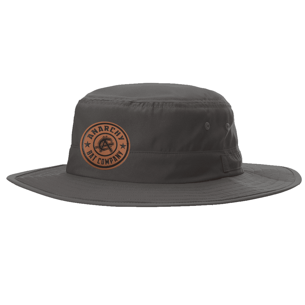 Anarchy Bucket Hat Charcoal with Circle Leather Patch - Smash It Sports