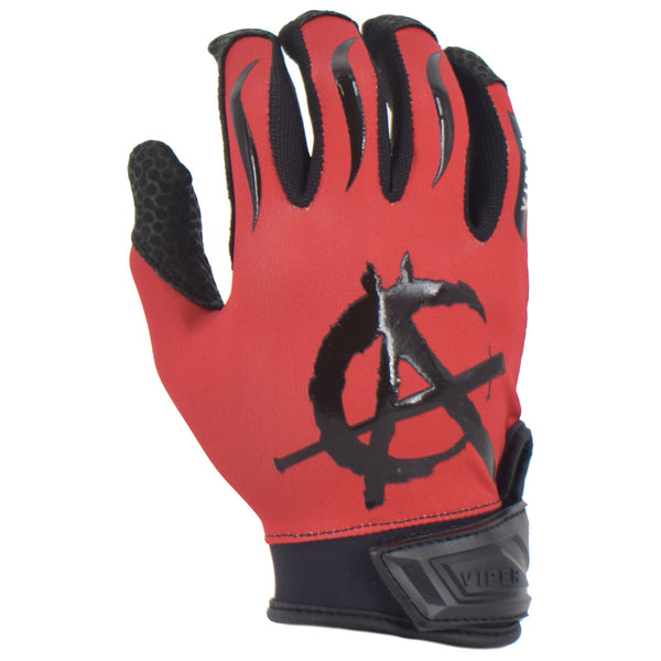 Viper Lite Premium Batting Gloves Leather Palm - Anarchy Edition Red/Black