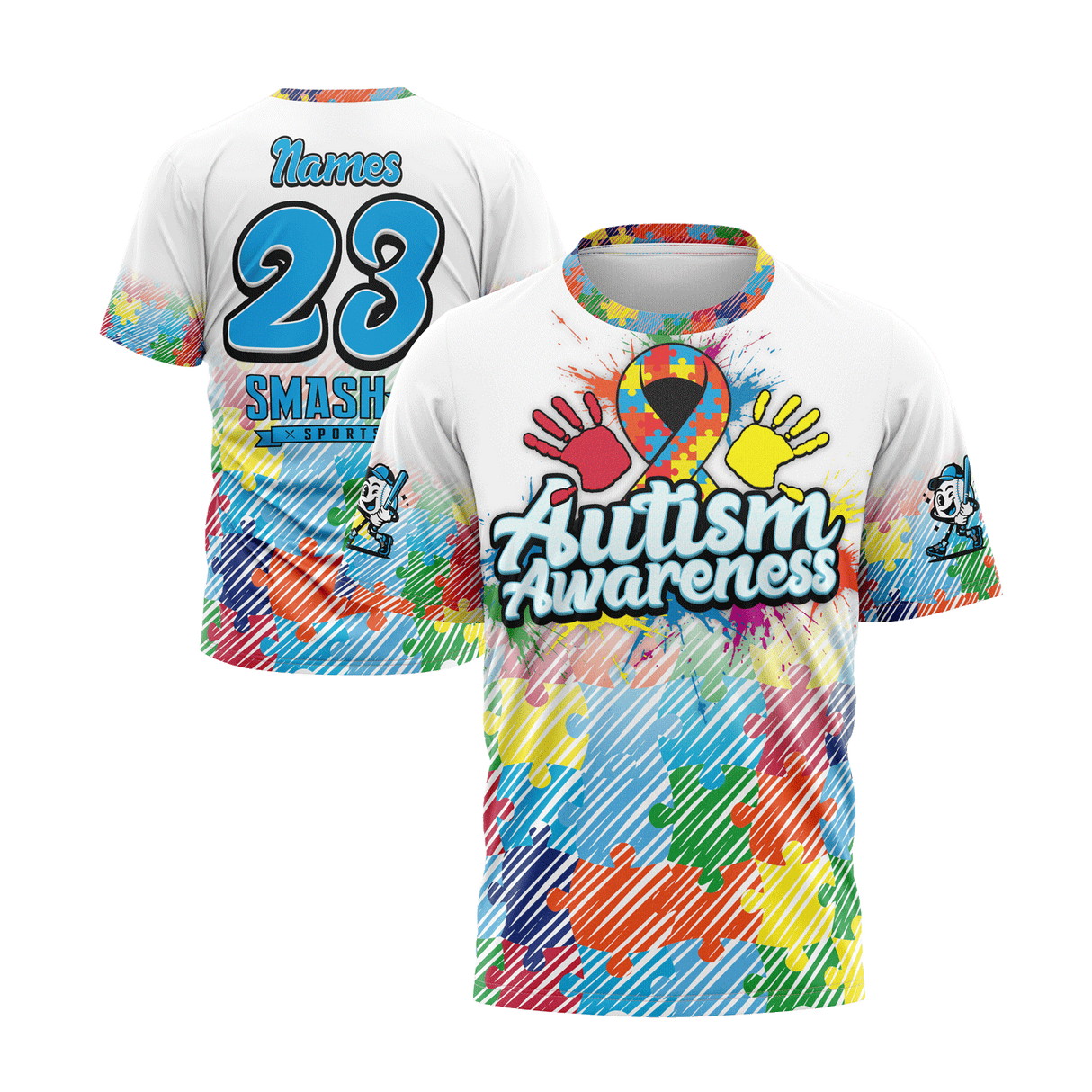 2026 Smash It Sports Autism Awareness Short Sleeve Jersey (Customized Buy-In)