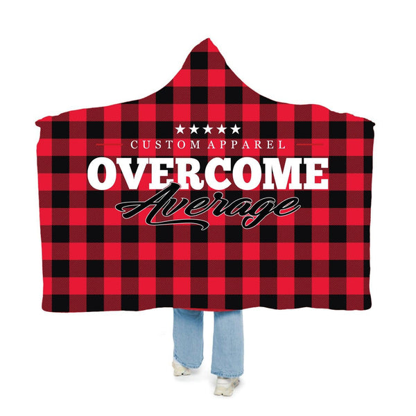Overcome Average Hooded Blanket - Buffalo Plaid - Smash It Sports