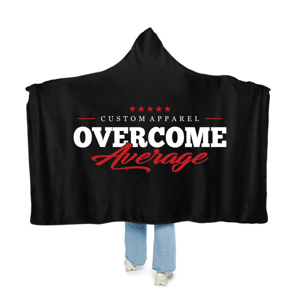Overcome Average Hooded Blanket - Black/White/Red - Smash It Sports