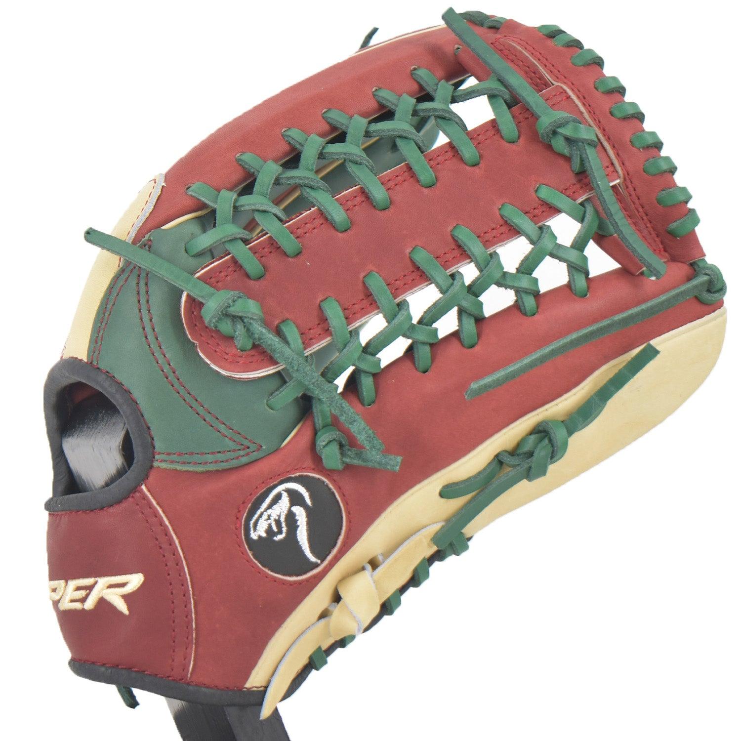 Viper Japanese Kip Leather Slowpitch Softball Fielding Glove Carmel Green Tan - Smash It Sports