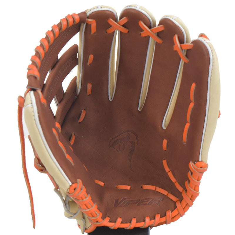 Viper Japanese Kip Leather Slowpitch Softball Fielding Glove Carmel Tan Orange - Smash It Sports